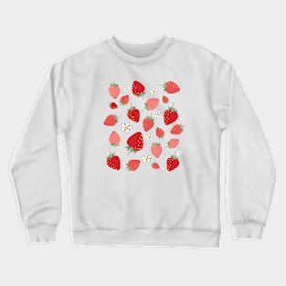 Summertime Farm Fresh Strawberry Floral Pattern Crewneck Sweatshirt